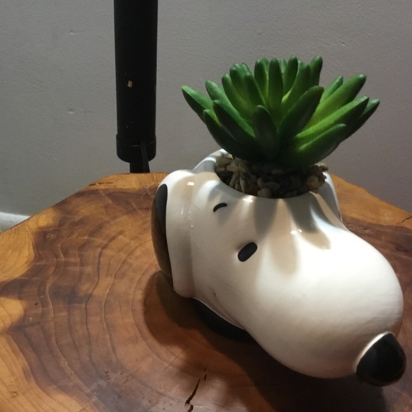 Snoopy   PLANTER. And FIGURINE. So darn cute !!! GIFT IDEA - Picture 3 of 11